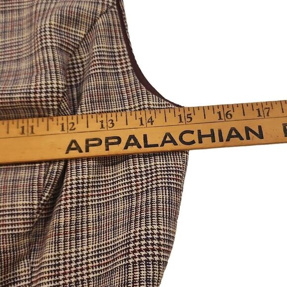 Modcloth Touch of Structure A-Line Maroon Plaid Lined Pleated Sleeveless Dress W - Picture 7 of 11